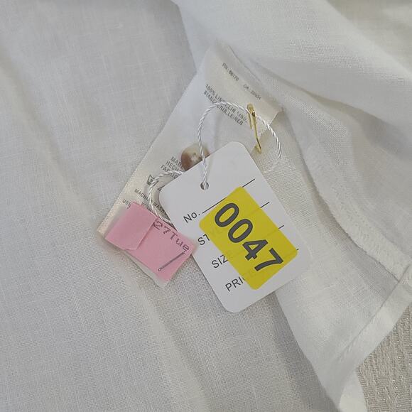 Maeve by Anthropologie Marva linen lace up tunic top Sz 6 resort Wear Lagenlook - Picture 8 of 10